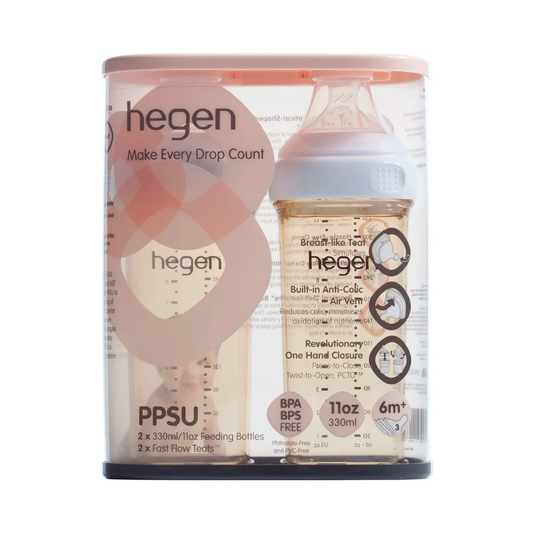 Hegen PCTO™ 330ml Feeding Bottle PPSU with Slow Flow Teat,6 Months+ (2 pack)