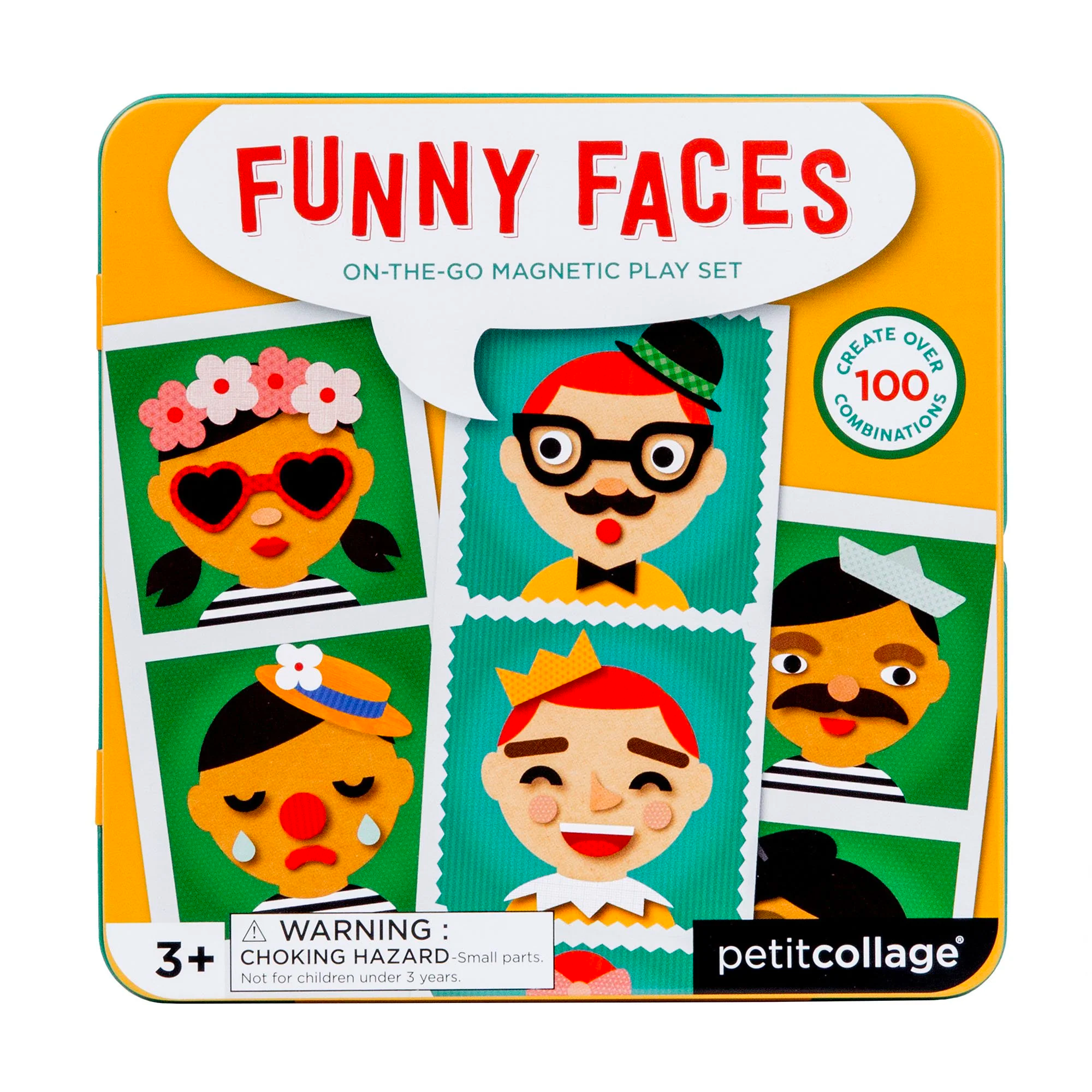 PETIT COLLAGE Funny Faces Magnetic Play Set 16.5X16.5X2.5CM