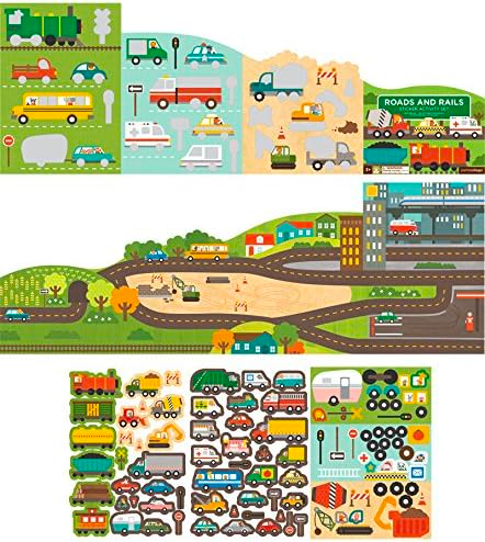 PETIT COLLAGE Roads & Rails Sticker Activity Set