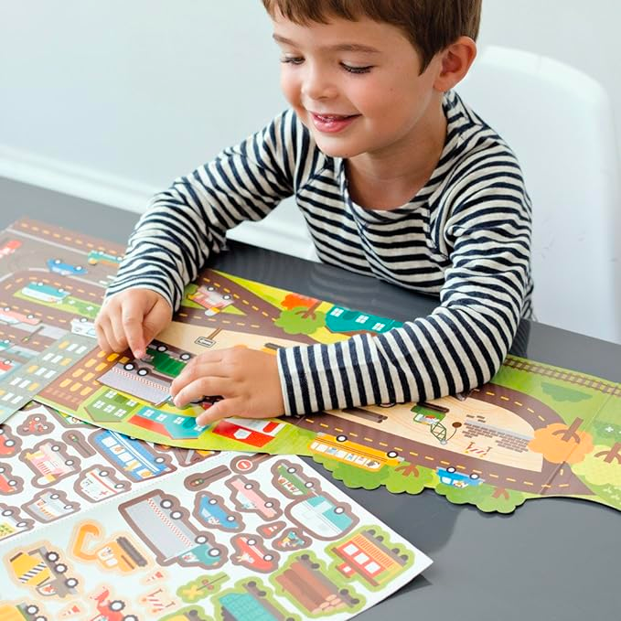 PETIT COLLAGE Roads & Rails Sticker Activity Set