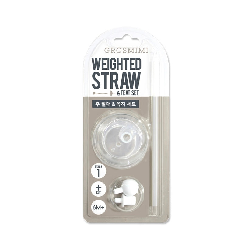 Grosmimi Weighted Straw & Teat Set 6M+