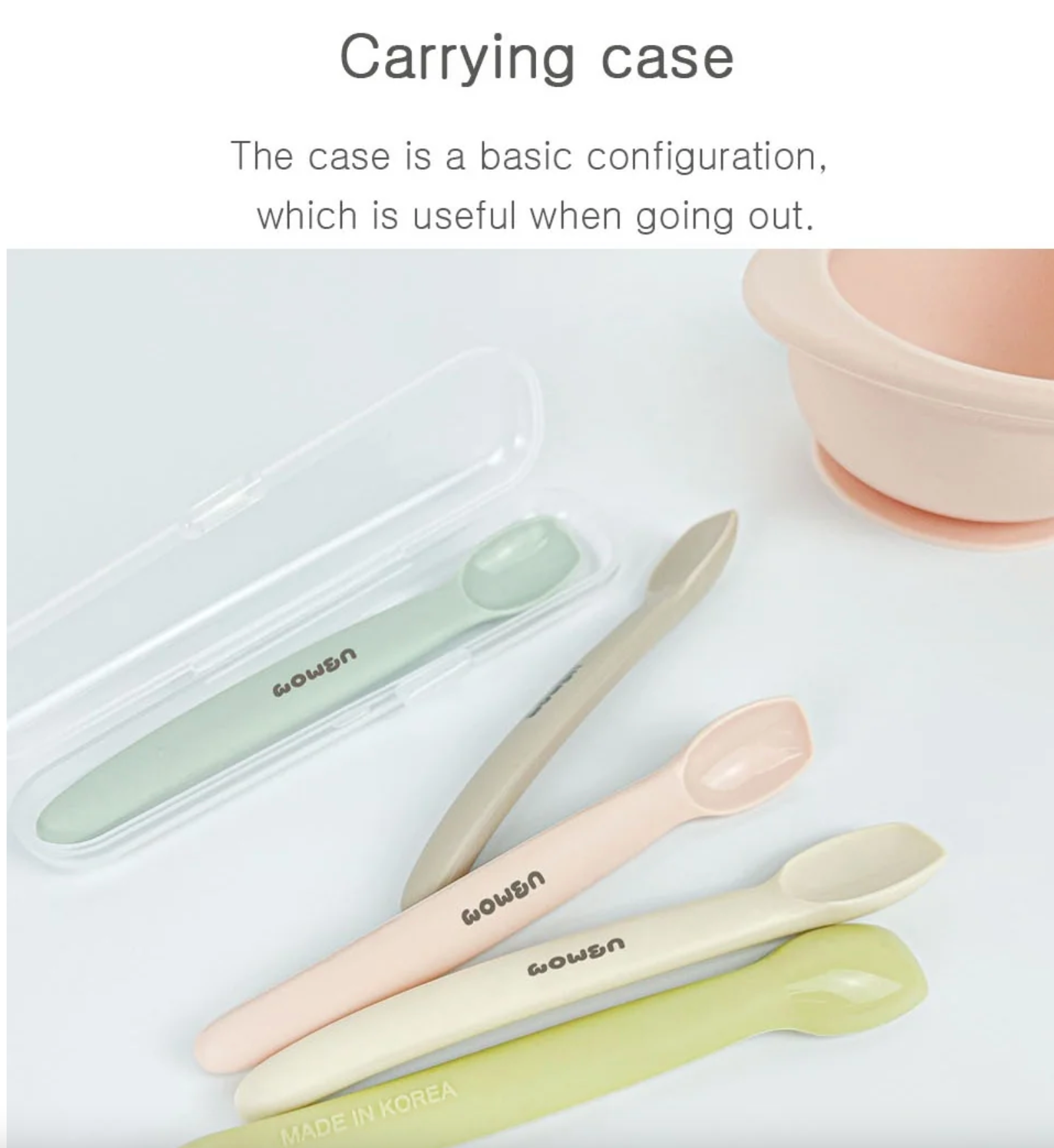 UBMOM Platinum Silicone Baby Food Spoon With Case