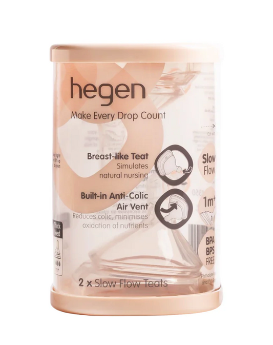 Hegen Teat Slow Flow, 2-Pack (1 to 3 Months)