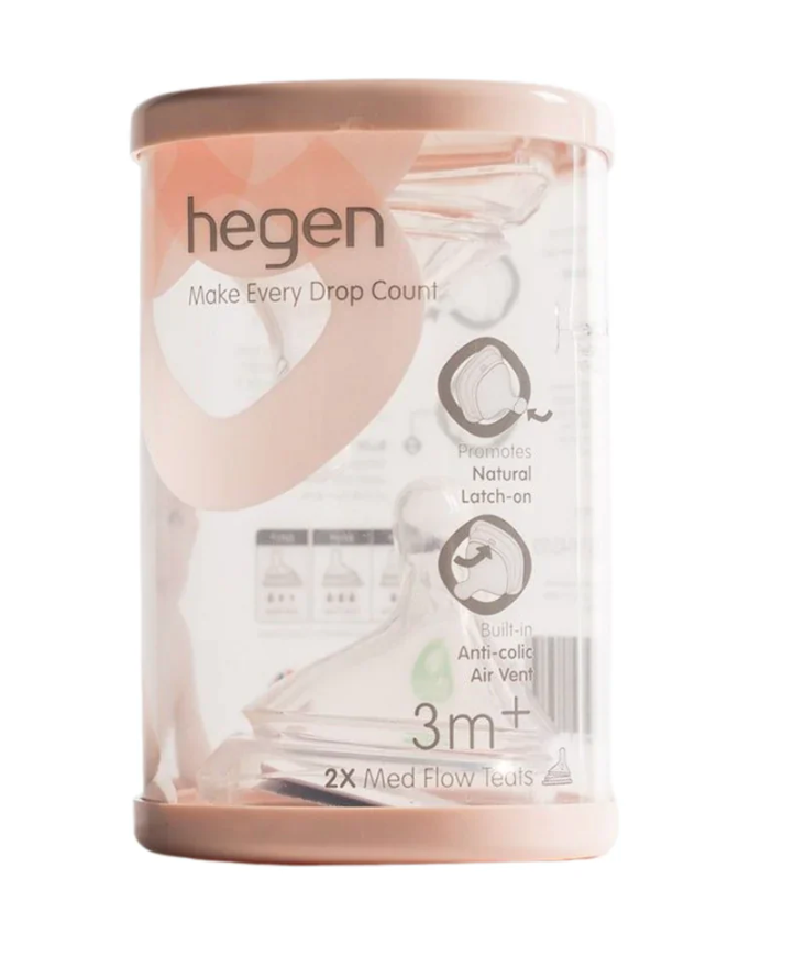 Hegen Teat Medium Flow, 2-Pack (3 to 6 Months)