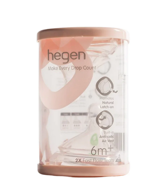 Hegen Teat Fast Flow, 2-Pack (6 Months +)