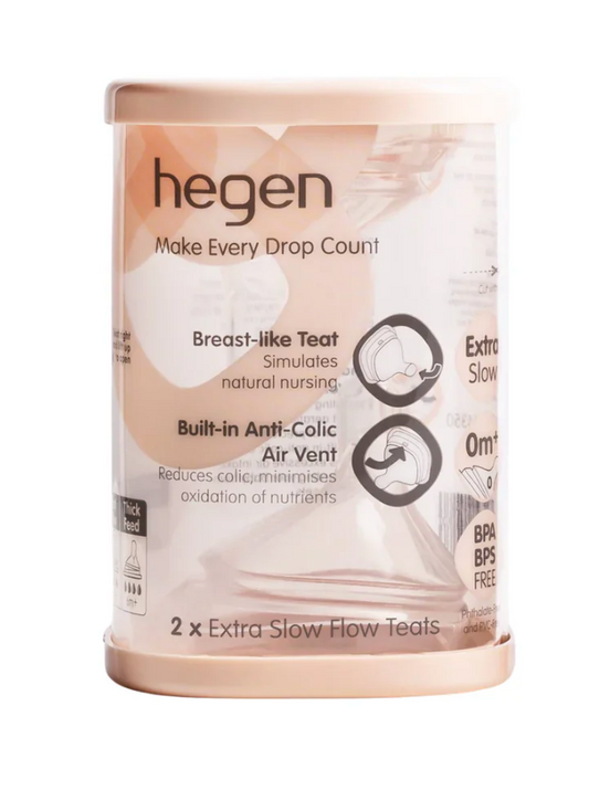 Hegen Teat Extra Slow Flow, 2-Pack (0 Months)