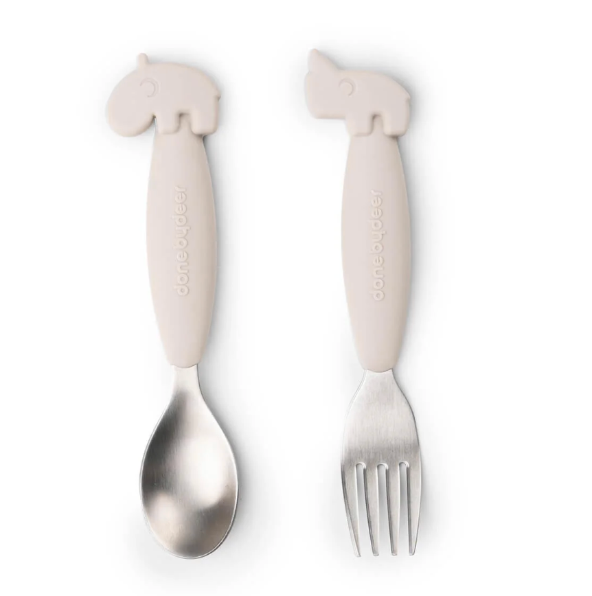 Easy Grip Spoon & Fork Sand