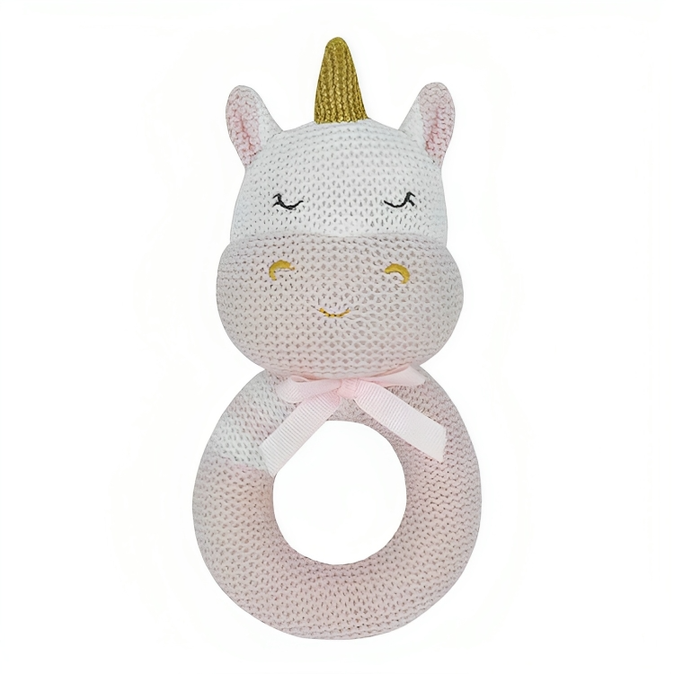 Kenzie the Unicorn Knitted Rattle