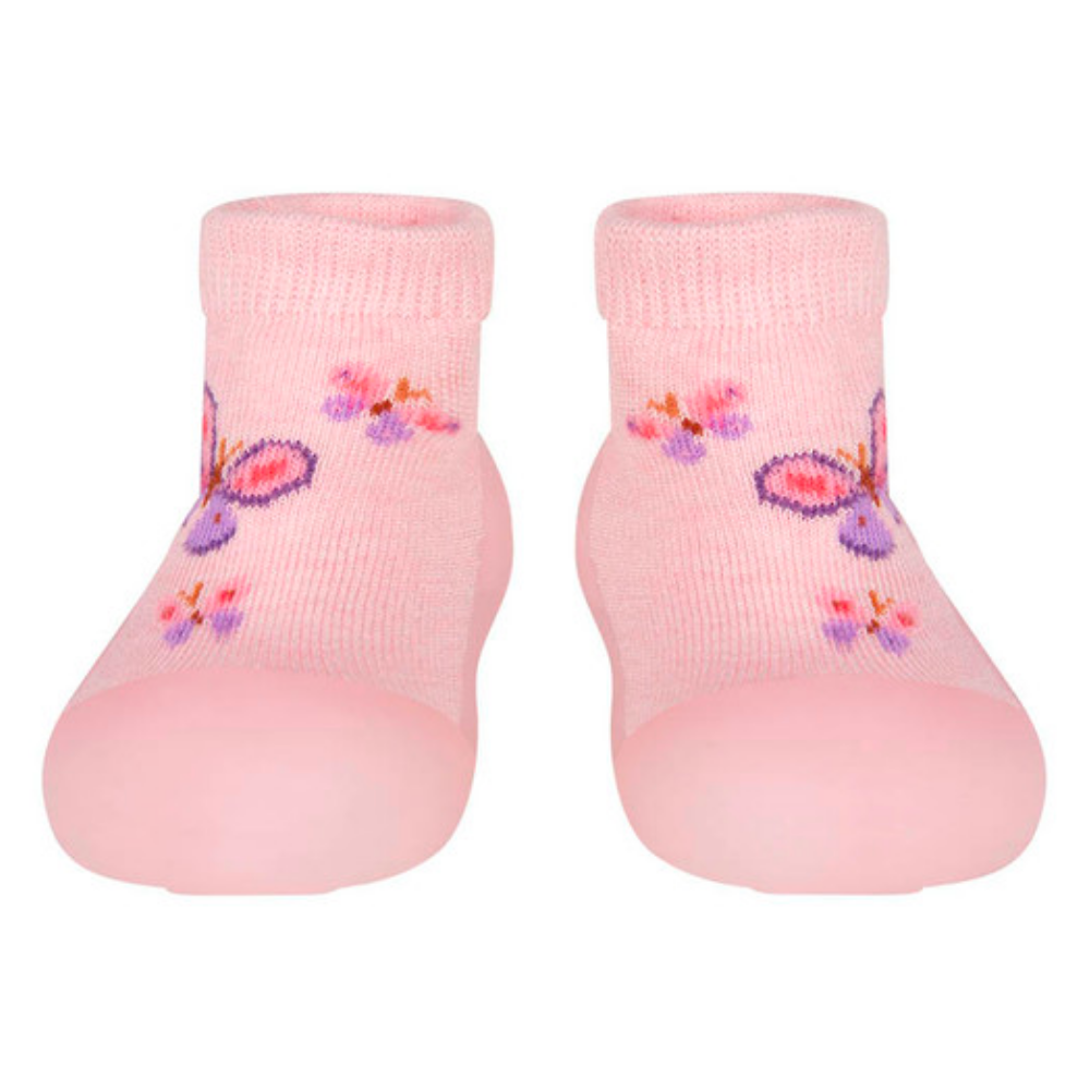 TOSHI ORGANIC HYBRID WALKING SOCKS JACQUARD BUTTERFLY BLISS