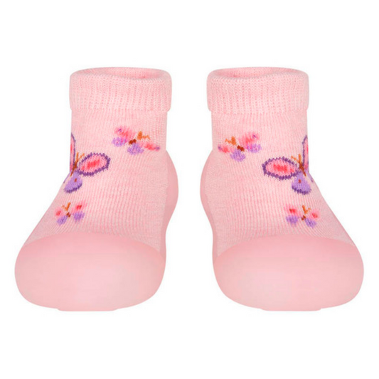 TOSHI ORGANIC HYBRID WALKING SOCKS JACQUARD BUTTERFLY BLISS