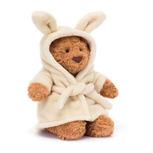 JELLYCAT BARTHOLOMEW BEAR BATHROBE BROWN 8X12X26CM