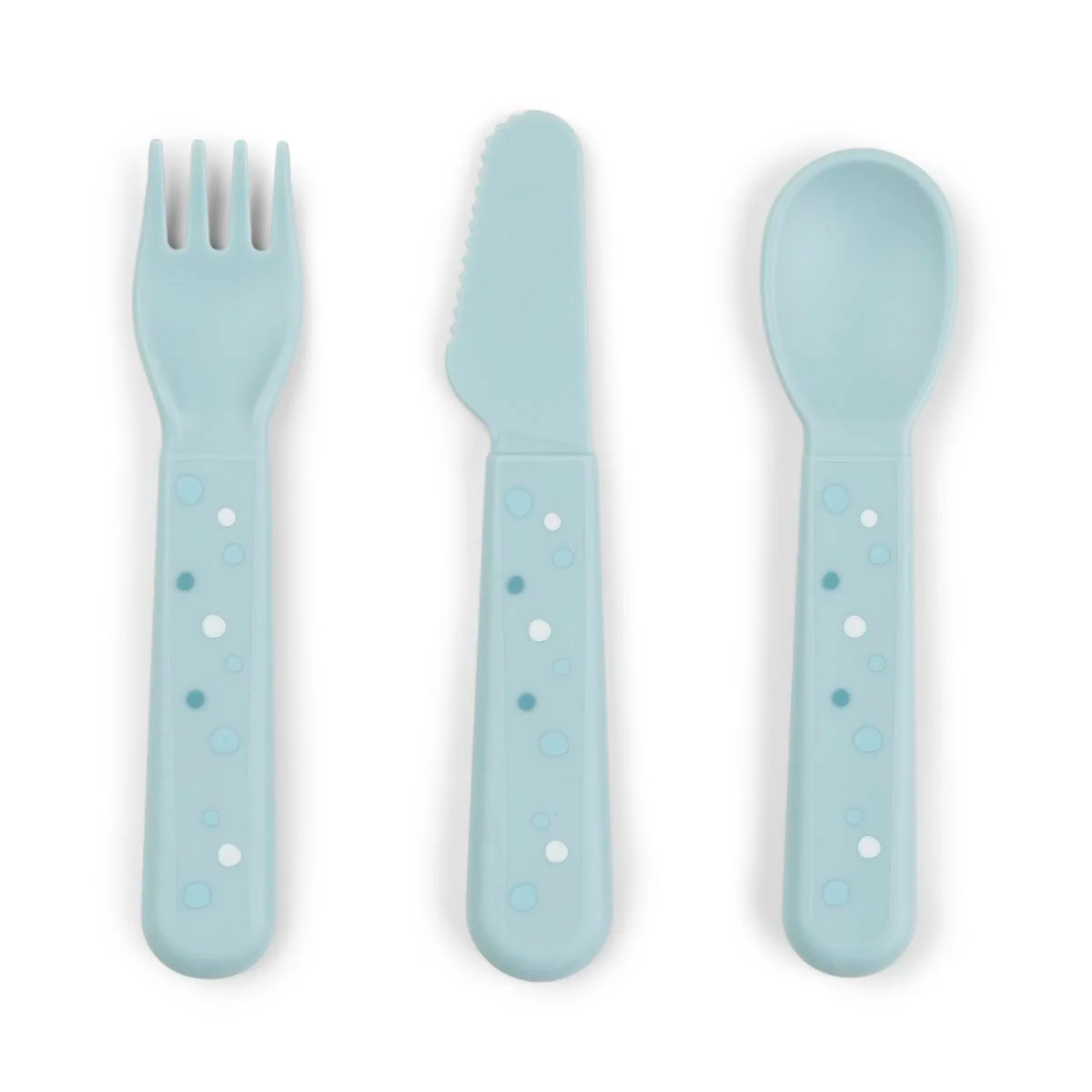 Done by Deer Foodie Happy Dots Cutlery Set (Powder/Blue/Green)