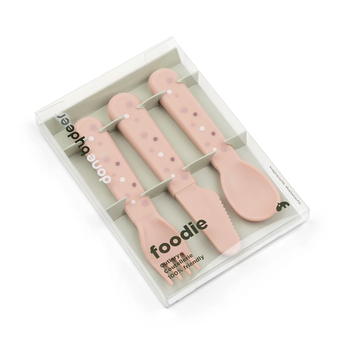 Done by Deer Foodie Happy Dots Cutlery Set (Powder/Blue/Green)