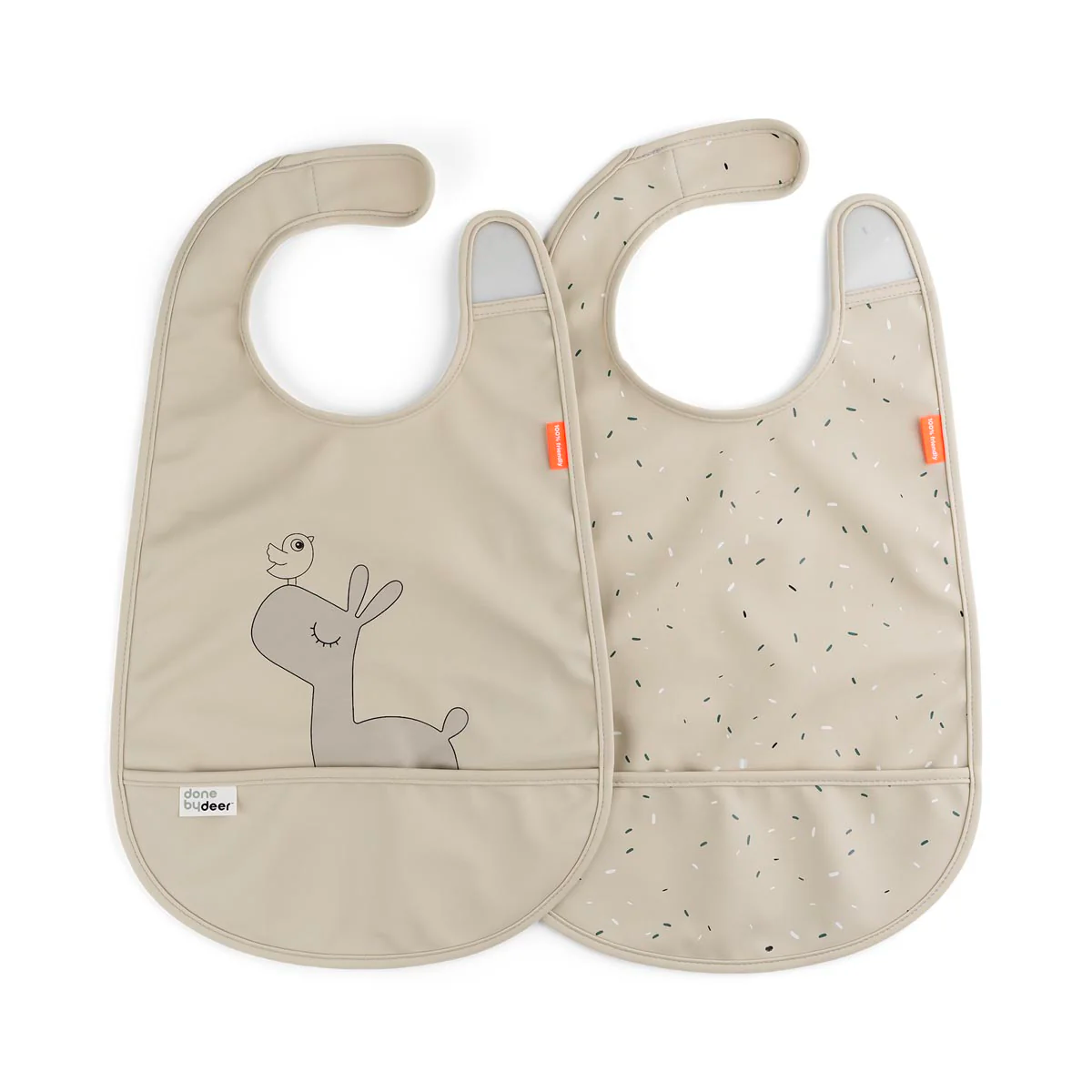 Done by Deer Velcro Bibs 2 Pack （Sand/Powder/Blue)