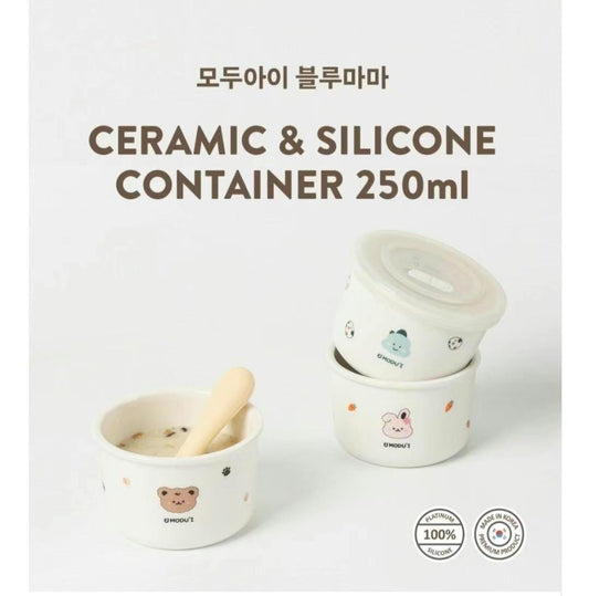 Modu'i Ceramic & Silicone Container 250ml (Dragon/Bear/Rabbit)