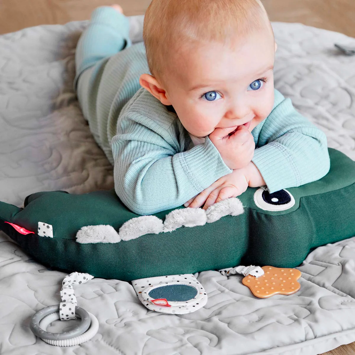 Done by Deer Tummy Time Activity Toy Croco Green