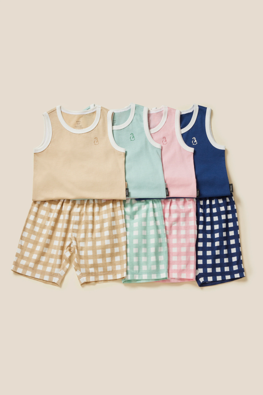 Konny cotton breeze tank top & shirt set