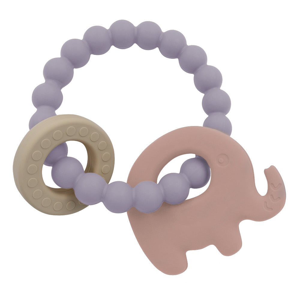 PLAYGROUND Silicone Elephant Teether - Lilac