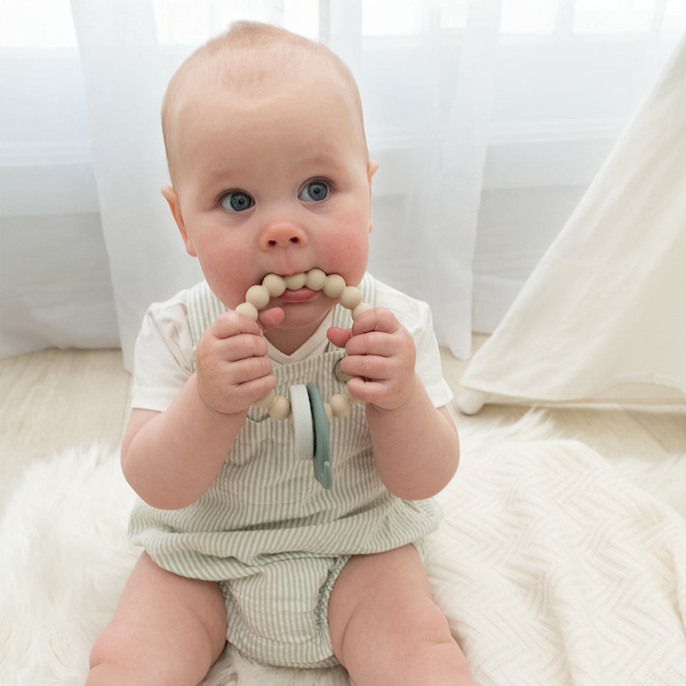 PLAYGROUND Silicone Elephant Teether - Sage