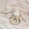 Load image into Gallery viewer, LIVING TEXTILES JERSEY SWADDLE & RATTLE GIFT SET - FLORAL/BUNNY
