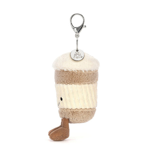 JELLYCAT AMUSEABLES COFFEE-TO-GO BAG CHARM CREAM 5X15X18CM