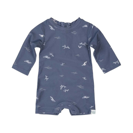 TOSHI SWIM BABY ONESIE LONG SLEEVE WHALES