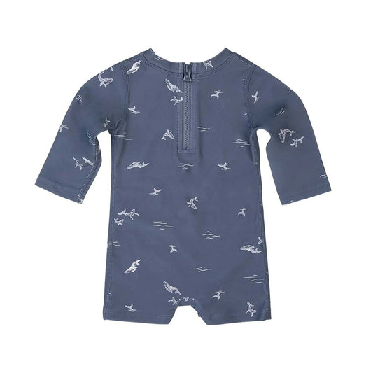 TOSHI SWIM BABY ONESIE LONG SLEEVE WHALES