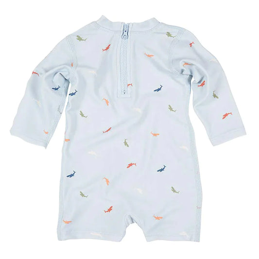 TOSHI SWIM BABY ONESIE LONG SLEEVE CLASSIC SHARKS