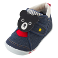 Load image into Gallery viewer, MIKI HOUSE Black Bear First Shoes Denim
