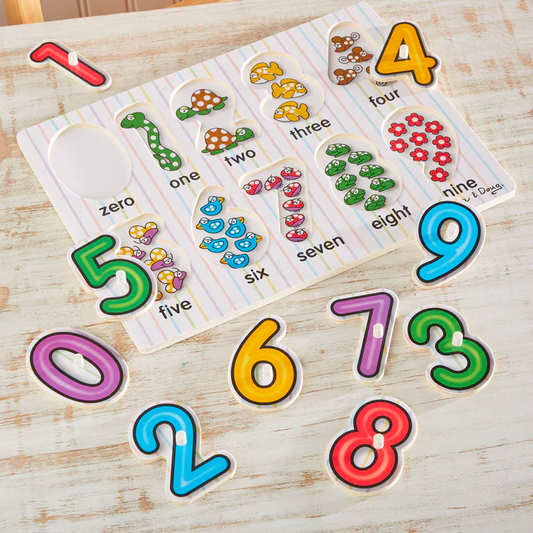 Melissa & Doug Lift & See Numbers Peg Puzzle - 10 Pieces