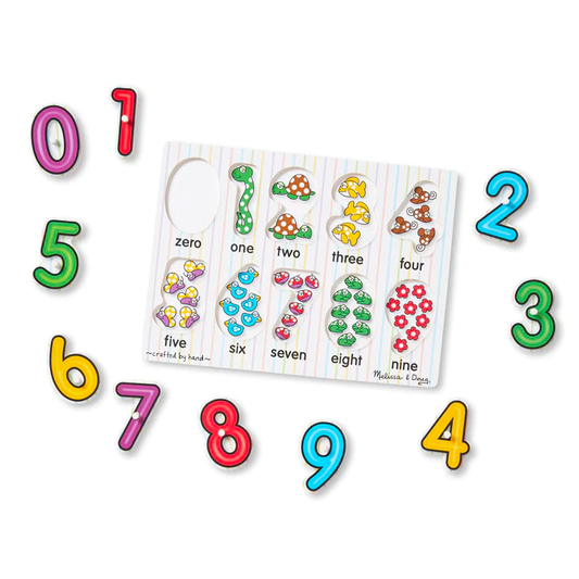 Melissa & Doug Lift & See Numbers Peg Puzzle - 10 Pieces