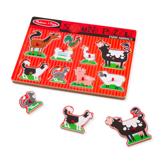 Melissa & Doug Farm Animals Sound Puzzle - 8 Pieces