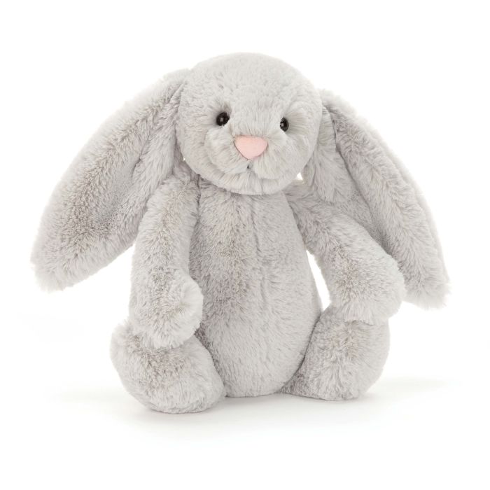 JELLYCAT BASHFUL SILVER BUNNY ORIGINAL (MED) GREY 9X12X31CM