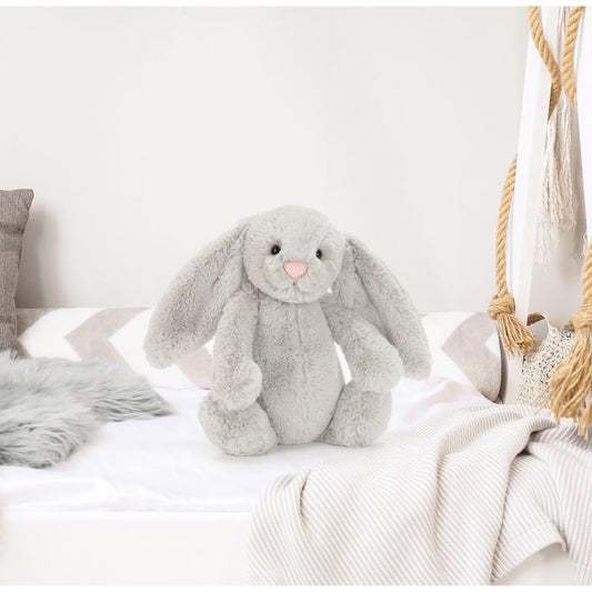 JELLYCAT BASHFUL SILVER BUNNY ORIGINAL (MED) GREY 9X12X31CM