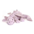 Load image into Gallery viewer, JELLYCAT LAVENDER DRAGON HUGE LILAC 18X66X19CM
