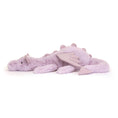 Load image into Gallery viewer, JELLYCAT LAVENDER DRAGON HUGE LILAC 18X66X19CM
