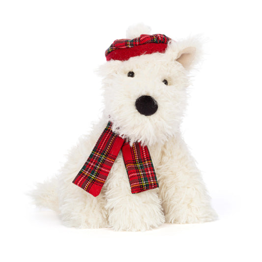 JELLYCAT WINTER WARMER MUNRO SCOTTIE DOG CREAM 15X12X21CM