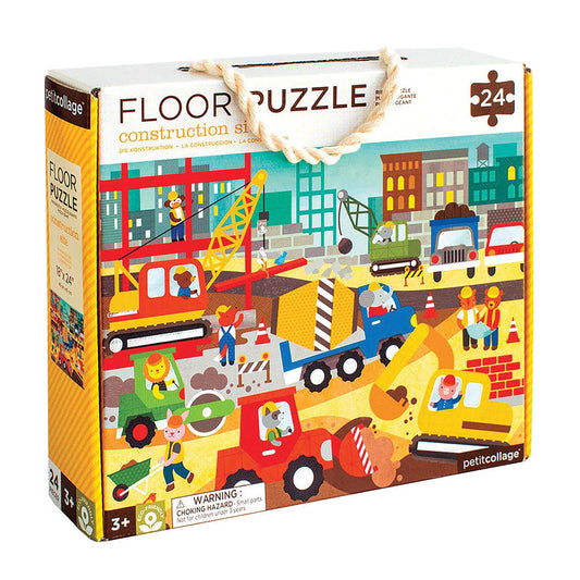 PETIT COLLAGE CONSTRUCTION SITE FLOOR PUZZLE MULTI-COLOURED 46X61X0.6CM