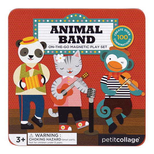 PETIT COLLAGE ANIMAL BAND MAGNETIC PLAY SET MULTI-COLOURED 16.5X16.5X2.5CM