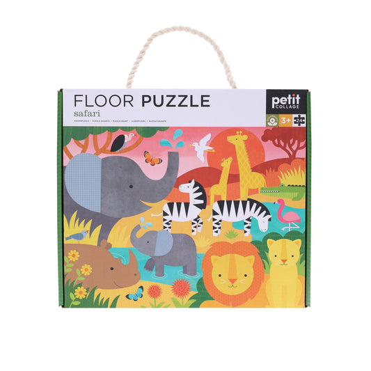 PETIT COLLAGE FLOOR PUZZLE - SAFARI MULTI-COLOURED 27X7X23CM